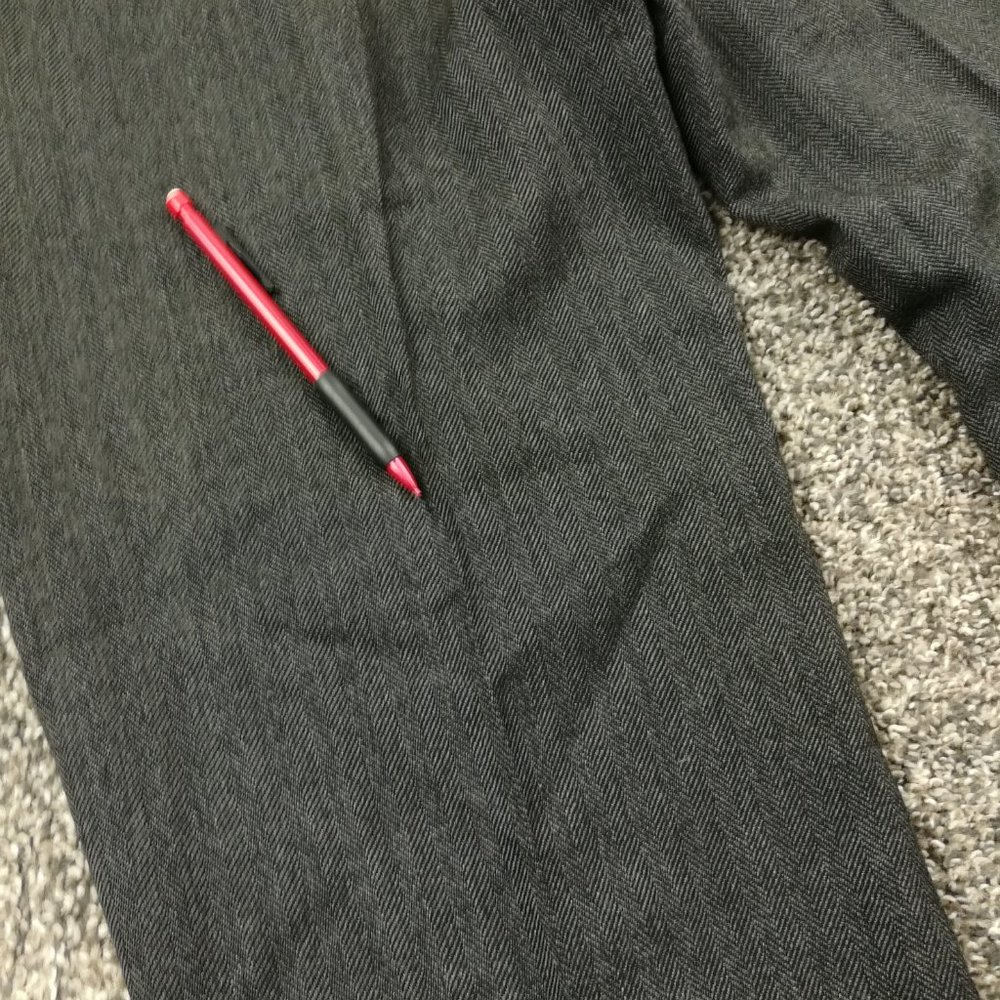 Vintage Polo Ralph Lauren Pants Tweed Wool Herringbone Gray Black 32x31 - Picture 8 of 11